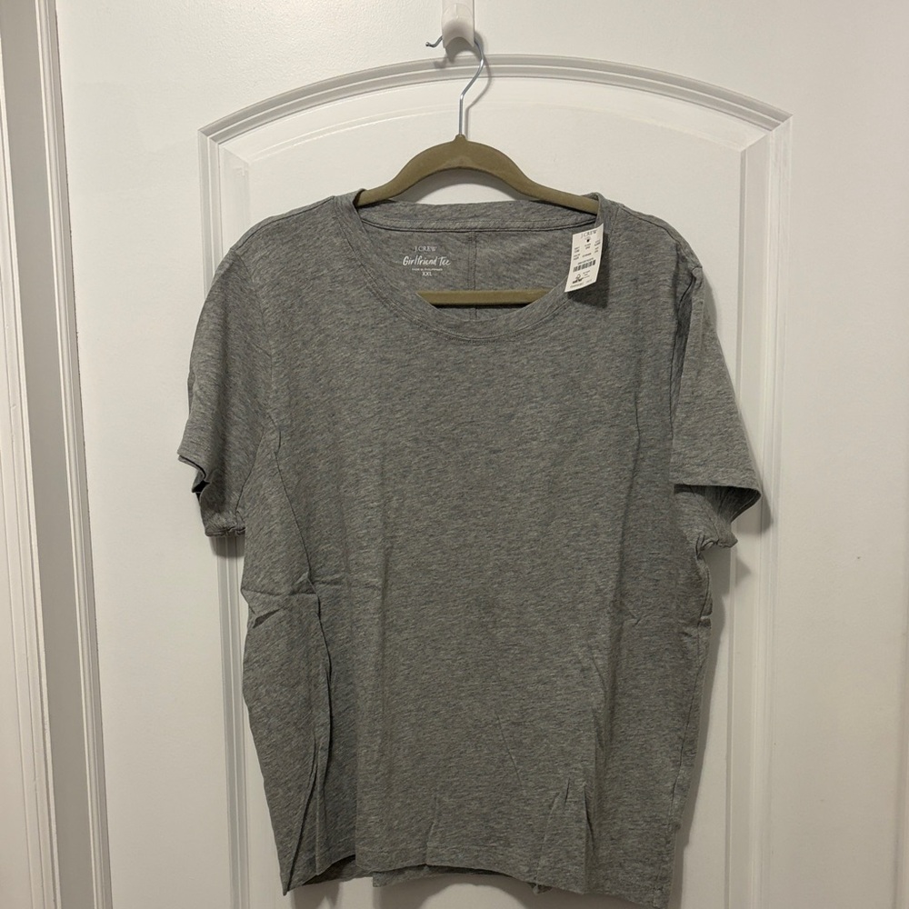 J. Crew Women's Short Sleeve Girlfriend Tee - Heather Gray